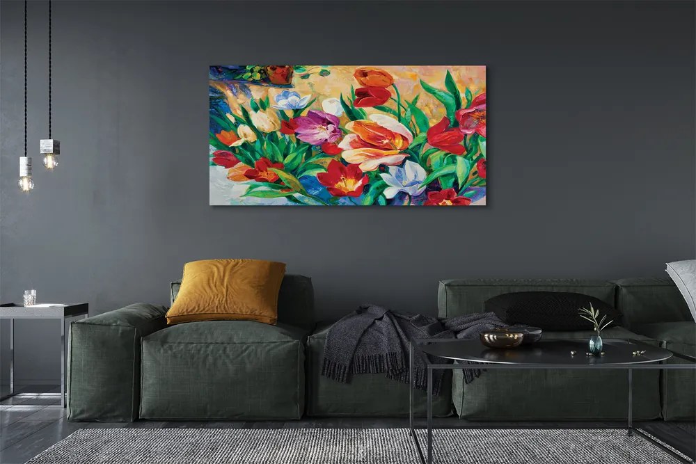 Duży obraz na płótnie Kwiaty
