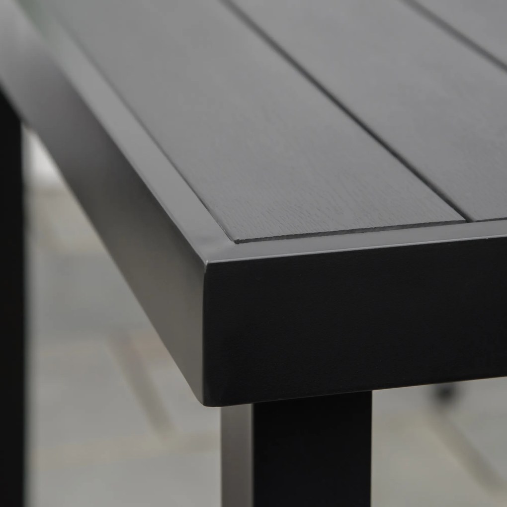 Outsunny stół ogrodowy dla 6 osób, aluminium 140 cm x 90 cm x 74 cm