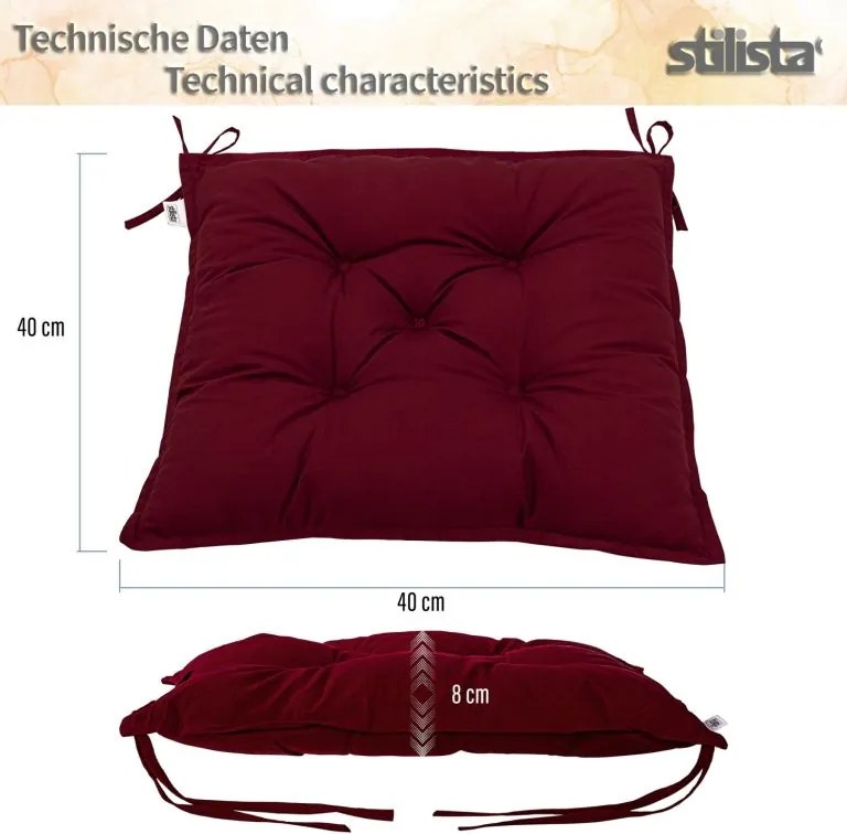 STILISTS Zestaw 2 poduszek na siedzisko 40 x 40 x 8 cm, antr