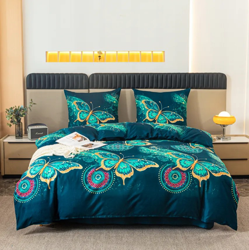 PrzytulneMieszkanie.pl PrzytulneMieszkanie.pl Pościel z mikrofibry AZURIA niebieska Rozmiar pościeli: 70 x 80 cm | 140 x 200 cm