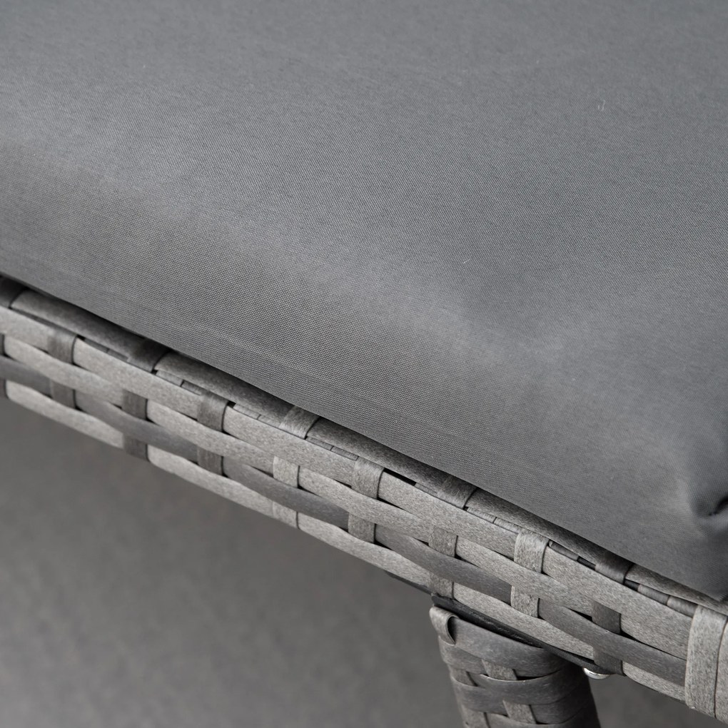 2-osobowa sofa ogrodowa Outsunny ze składanymi podłokietnikami, szara 129 x 63 x 67 cm