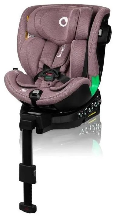 Lionelo - Fotelik obrotowy HARMONY i-Size 40-150 cm różowy z bazą