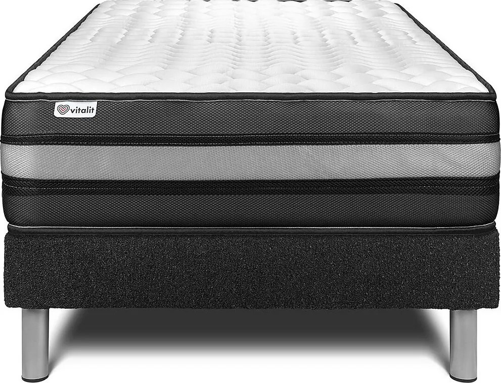 lózka z materacem VITAL POWER ZEN 120 x 190 cmcm Rama lózka Czarny