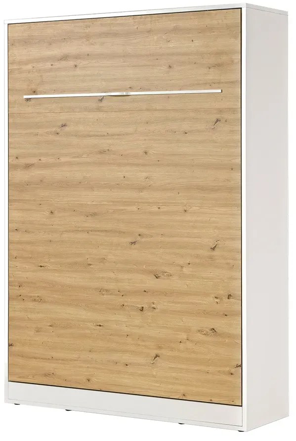 Półkotapczan pionowy biały + dąb 140x200 H9-G18