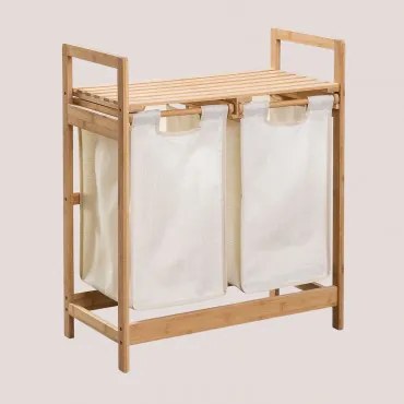 Kosz Na Pranie Joesh Bamboo Biała & ↑74 Cm - Sklum