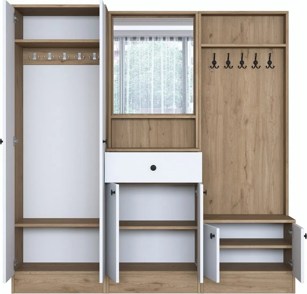 Zestaw do przedpokoju Pome White and Walnut I