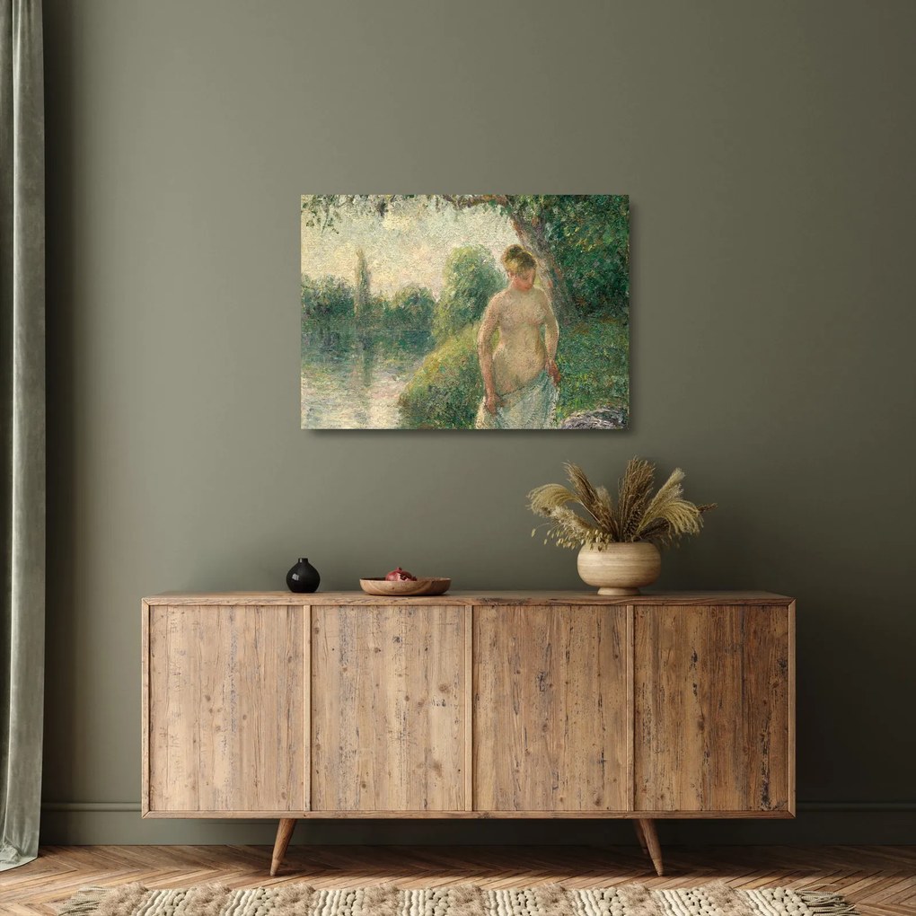 Obraz na szkle - Camille Pissarro, The Bather, reprodukcje (70x50 cm)