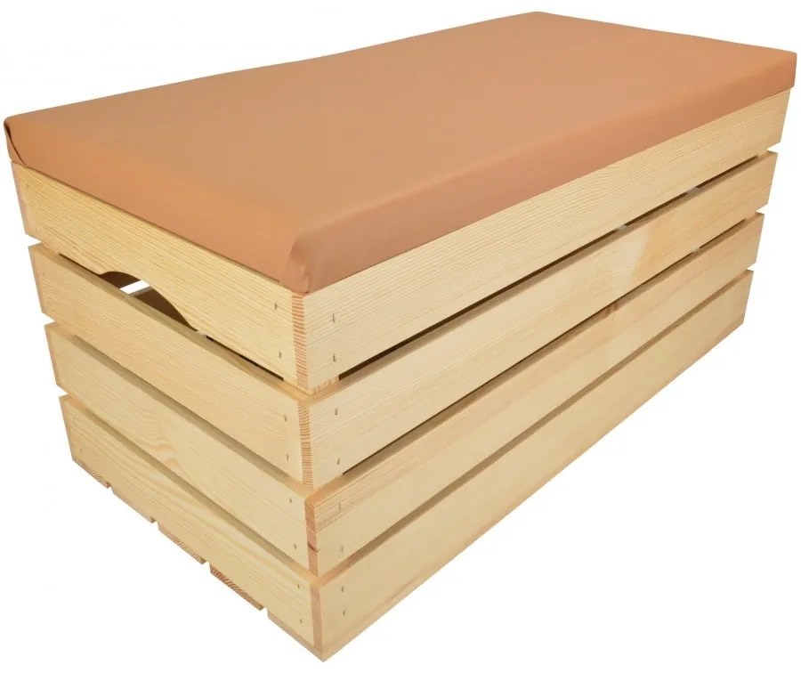 Pufa kufer skrzynia drewniana sosnowa siedzisko 80cm naturalna