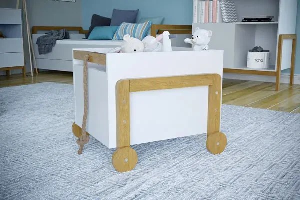 Biały kontenerek na zabawki A3-S63