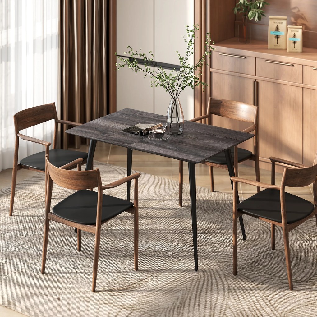 HOMCOM Rozkładany stół jadalny rozsuwany dla 6-8 osób kuchenny do jadalni drewniany stalowe nogi 120-160x 75 x 77 cm | Aosom PL
