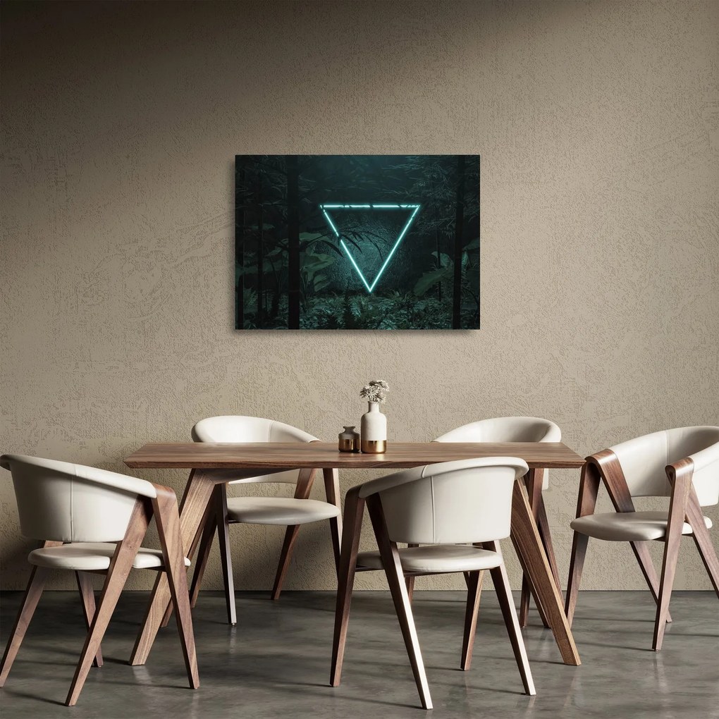 Obraz na szkle - Neonowy trójkąt w dżungli (70x50 cm)