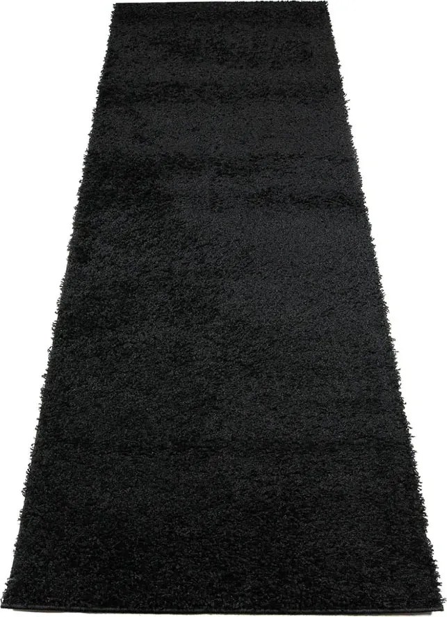 Czarny nowoczesny chodnik shaggy na metry D7-M30