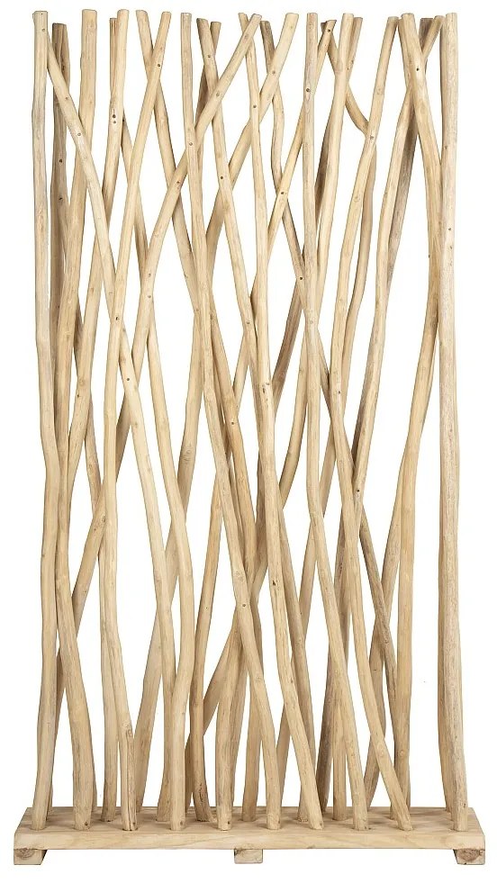 Ścianka wewnętrzna z drewna teakowego – 100 × 25 × 180 cm (dł. × szer. × wys.) – kolor naturalny – GAYANA