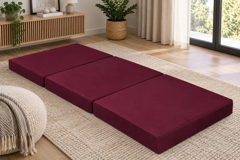 Materac 180/60 + Torba składany turystyczny tkanina Welur : Kolor tkaniny - VELVET - MG02, Rozmiar - 180/60/15, Typ tkaniny - Velvet