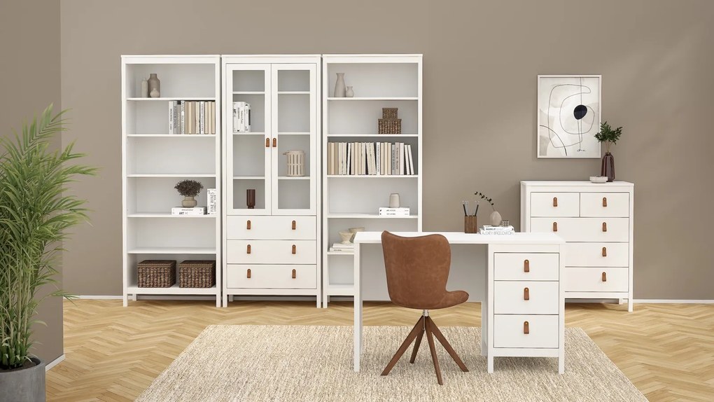 Biurko komputerowe Madrid 3 szuflady biały mat