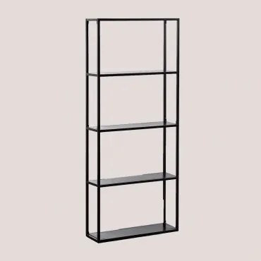 Modułowa Półka Ścienna 60x140 Cm Ze Stali Thura Czarny Węgiel - Sklum