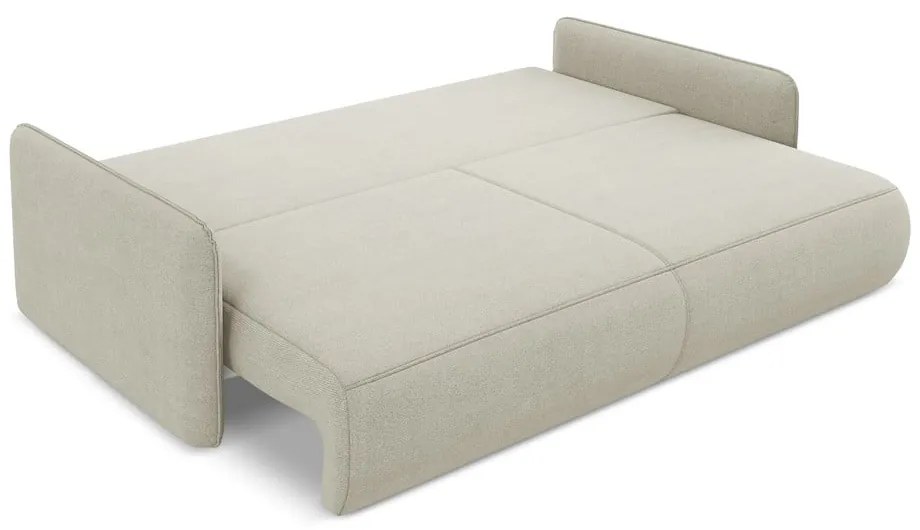Kremowa rozkładana/ze schowkiem sofa 216 cm Nanea – Makamii