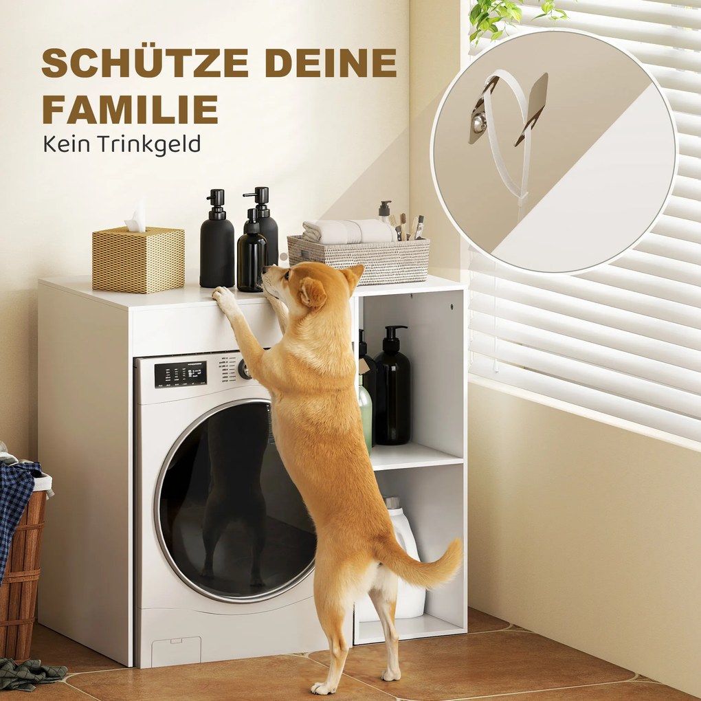 HOMCOM Szafka nad pralkę, organizer łazienkowy nad toaletę z otwartymi półkami do pralni, biały | Aosom PL