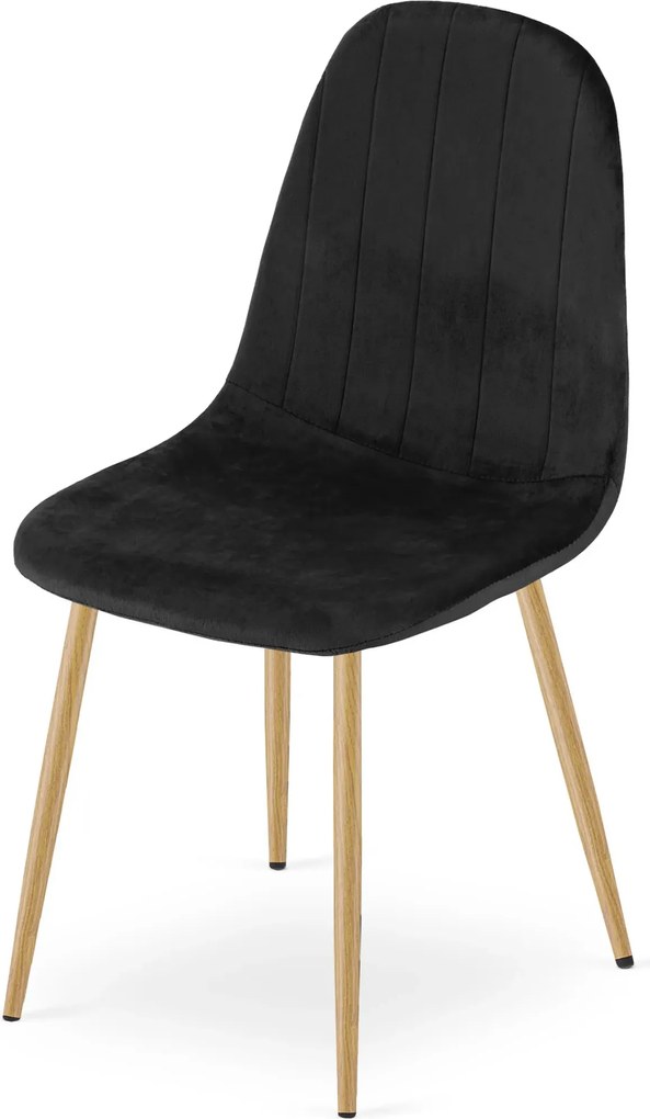 Czarne tapicerowane krzesło do stołu F6-R19
