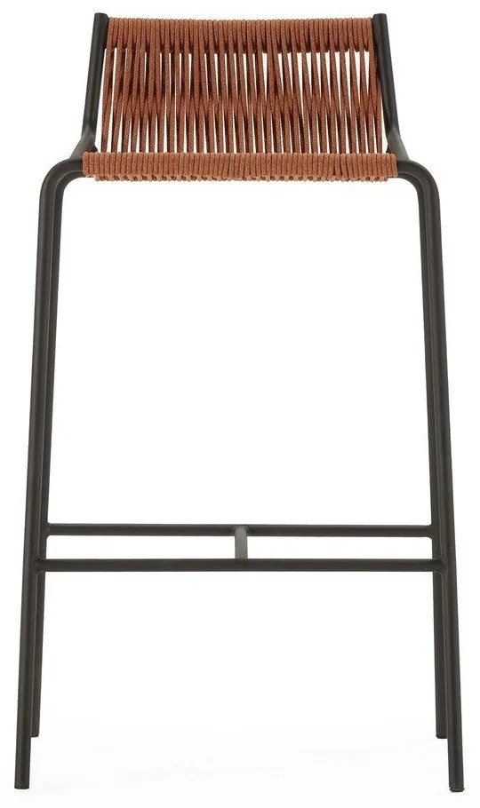 Metalowy hoker w kolorze terakoty (wysokość siedziska 65 cm) Emily – Marckeric