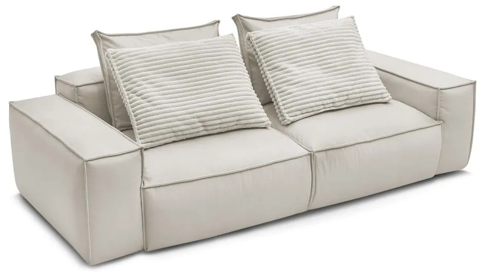 Beżowa sofa z imitacji skóry 260 cm Boheme – Bobochic Paris