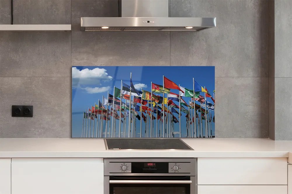 Panel szklany do Kuchni Zestaw Flag Państwowych