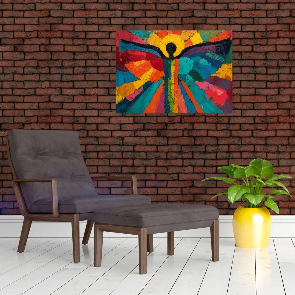 Obraz na szkle - Malowany anioł (70x50 cm)