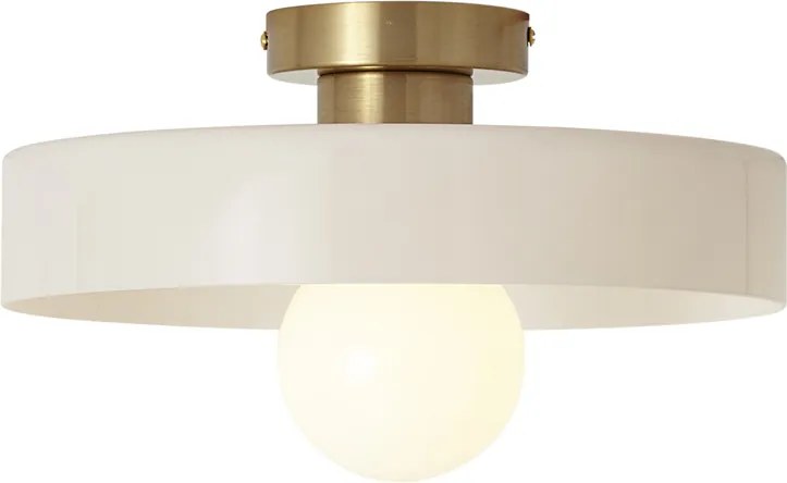 Lampa sufitowa w stylu retro brązowa z beżowym szkłem - Jina