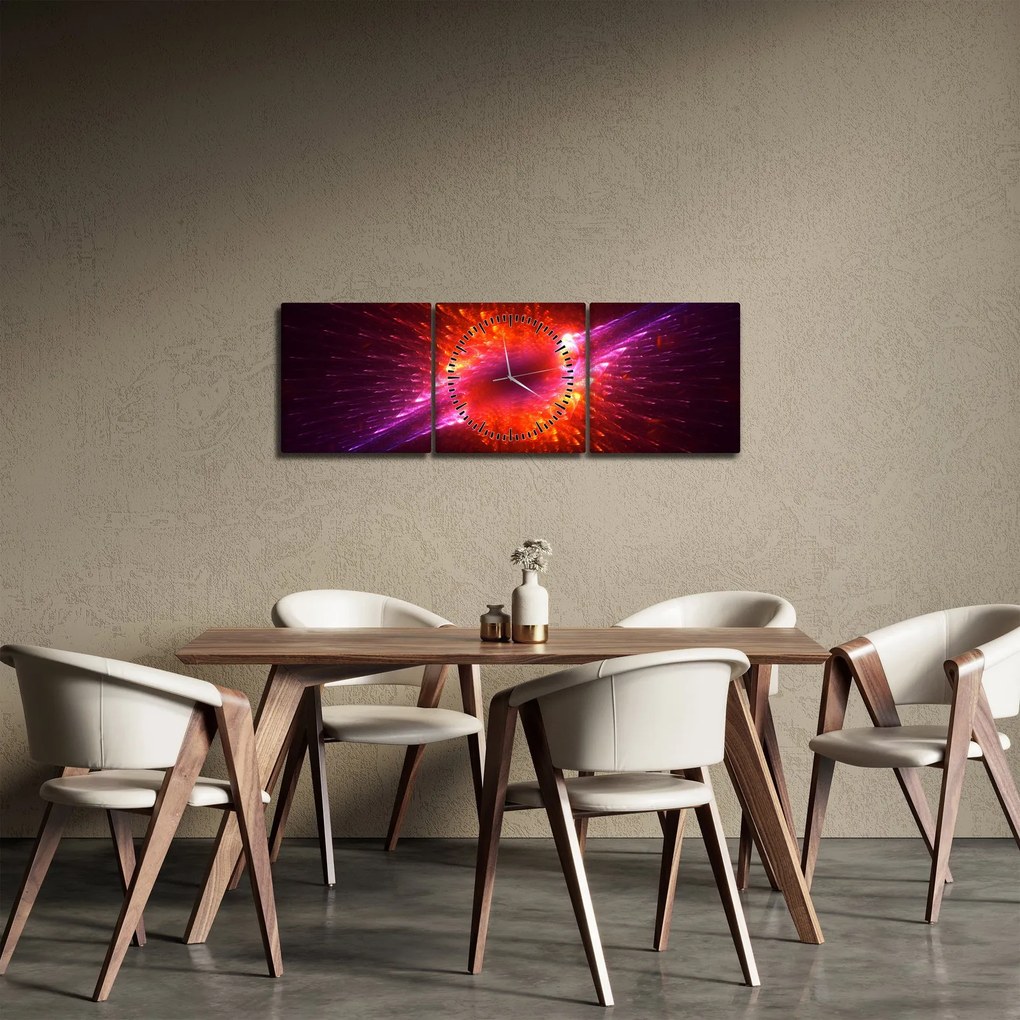 Obraz współczesnej ciernistej abstrakcji (z zegarem) (90x30 cm)