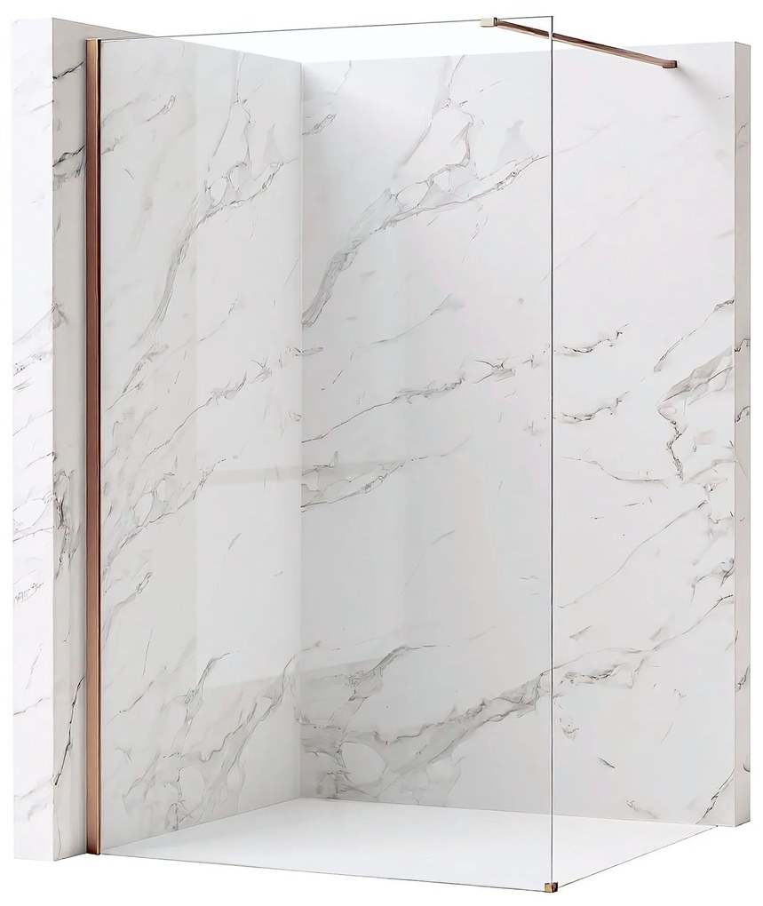 Kabina prysznicowa Walk-In Rea Flexi Transparent / Brush Copper 130
