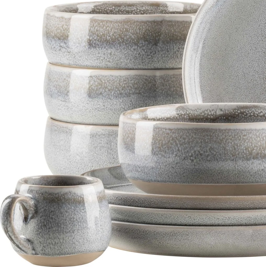 Mäser Zestaw naczyń śniadaniowych 16 szt. AQUATA – szary