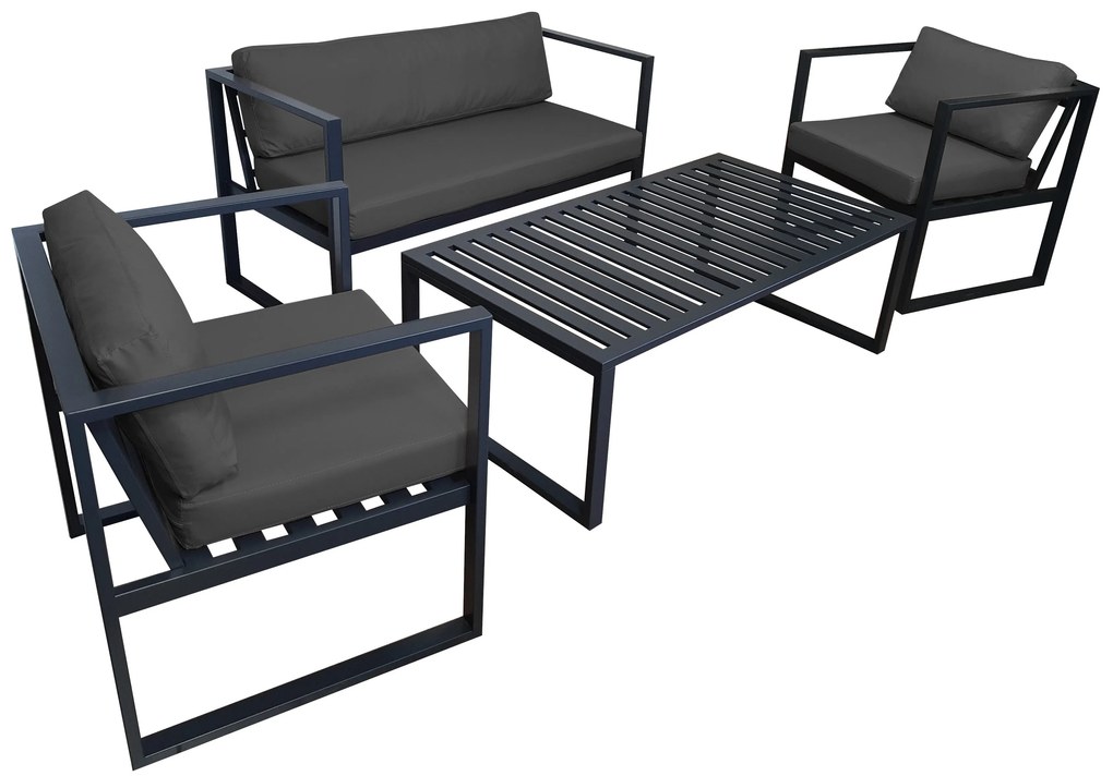 Zestaw mebli ogrodowych sofa + 2 fotele + stolik Oxford grafit