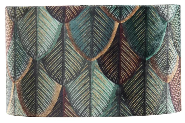 Aksamitny abażur w kształcie liści ze złotym wnętrzem, owalny 25/16/15