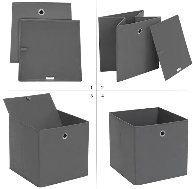 Komplet 6 szarych organizerów E4-L06