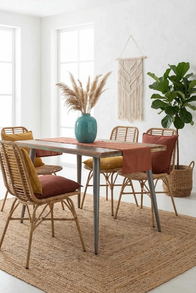 Wielokolorowy stół z drewna z odzysku A5-H03