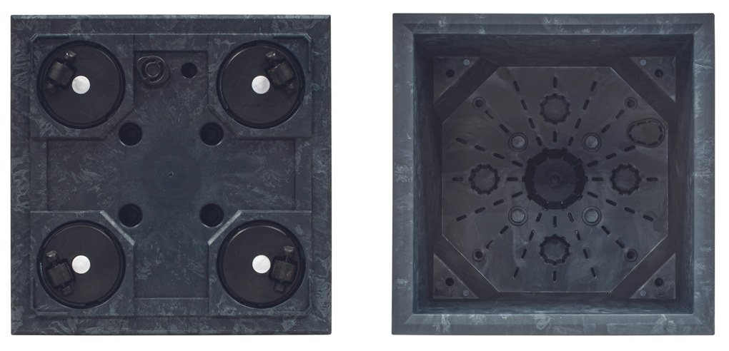Donica z wkładem Sierra Square Beton Effect 38,5 x 38,5 x 37 cm czarny beton PROSPERPLAST