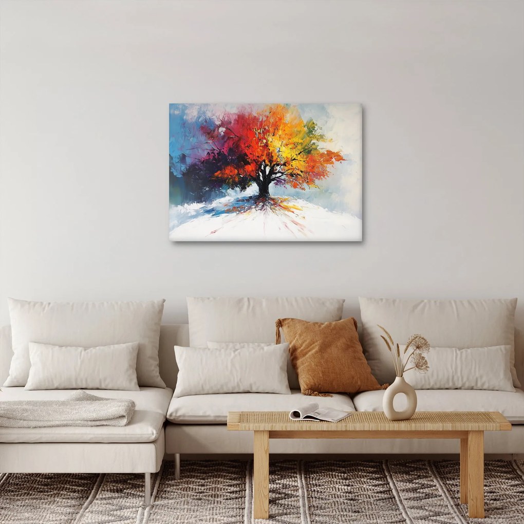 Obraz - Kolorowe drzewo (70x50 cm)