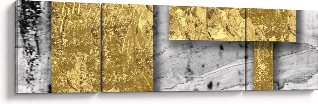 Obraz - Złote kwadraty N⁰3 (170x50 cm)