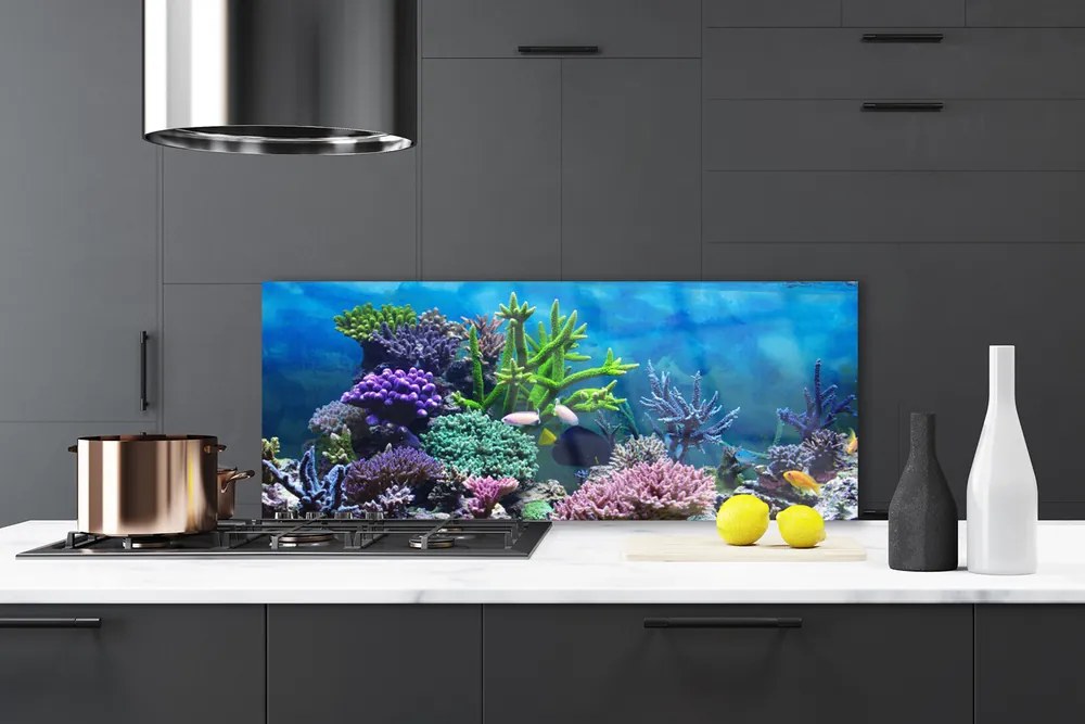 Panel Szklany Kolorowy Świat pod Lustrem Wody