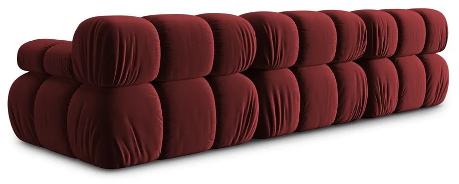 Czerwona aksamitna sofa 282 cm Bellis – Micadoni Home