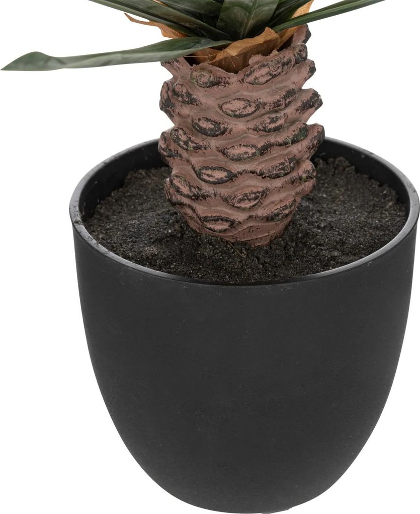 Sztuczna palma jak żywa w czarnej donicy, wys. 52 cm