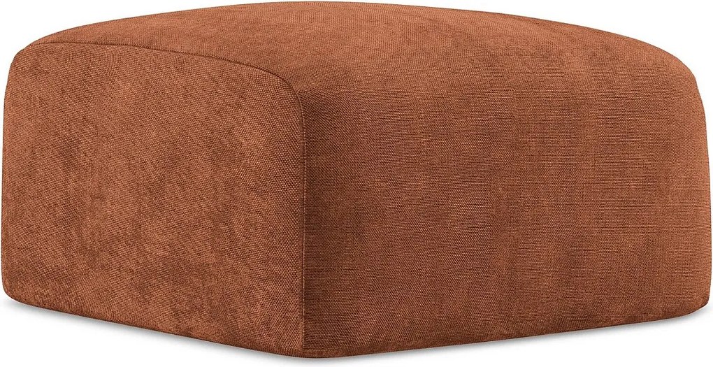 Pufa - z tkaniny szenilowej - terakota - LEILA