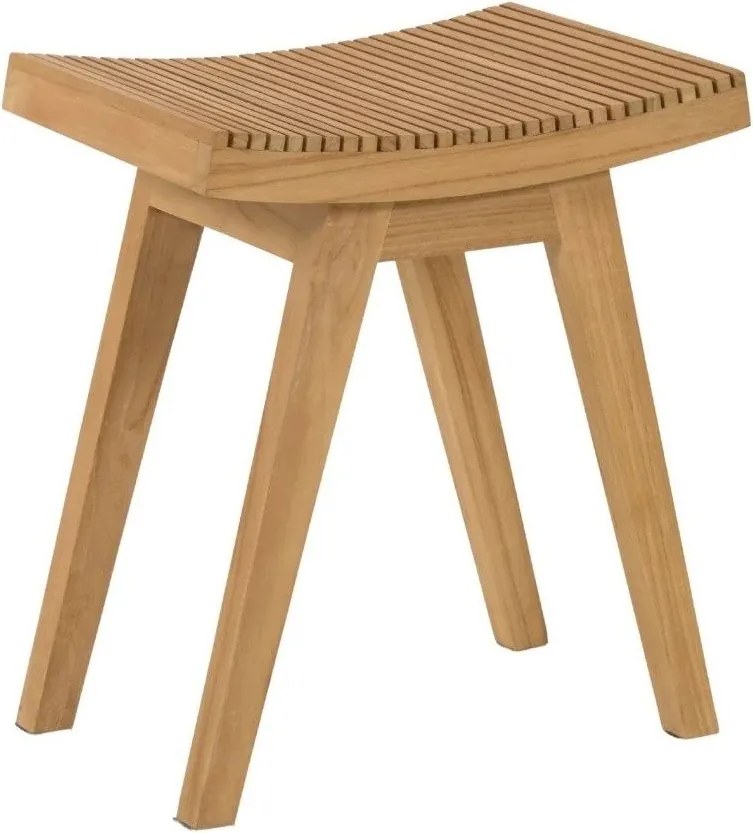 Stołek z litego drewna tekowego w naturalnym kolorze Vicentina – Kave Home