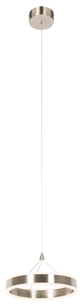Stalowa lampa wisząca 30 cm z LED 3-stopniowy ściemniacz - Lyani Nowoczesny Oswietlenie wewnetrzne