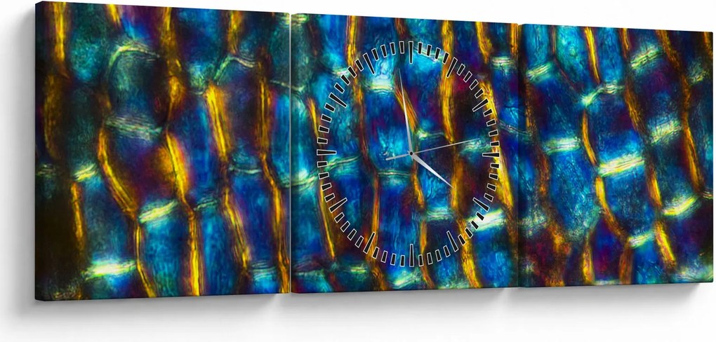 Obraz - Ściana komórkowa (z zegarem) (90x30 cm)