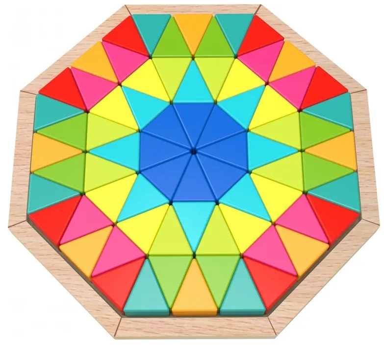 Tooky toy puzzle ośmiokątne drewniana mozaika edukacyjna (73el.)