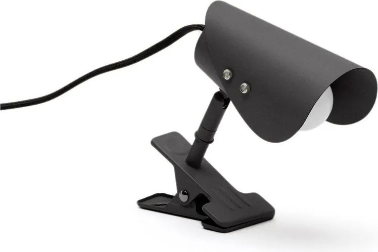 Czarna metalowa lampa stołowa z klipsem (wysokość 16 cm) Jula – Kave Home