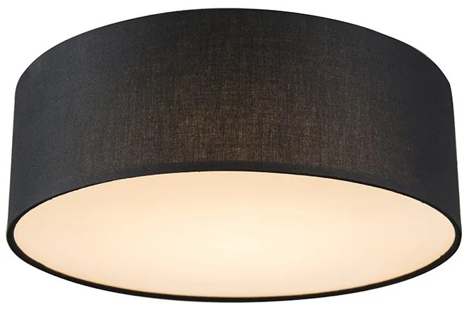 Lampa sufitowa czarna 30 cm z LED - Drum LED Nowoczesny Oswietlenie wewnetrzne