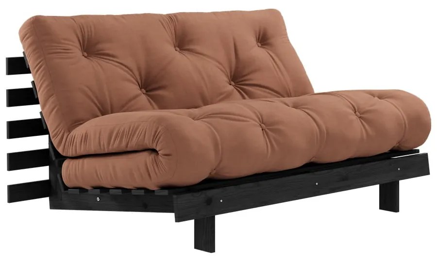 Ceglasta rozkładana sofa 140 cm Roots Black Night – Karup Design