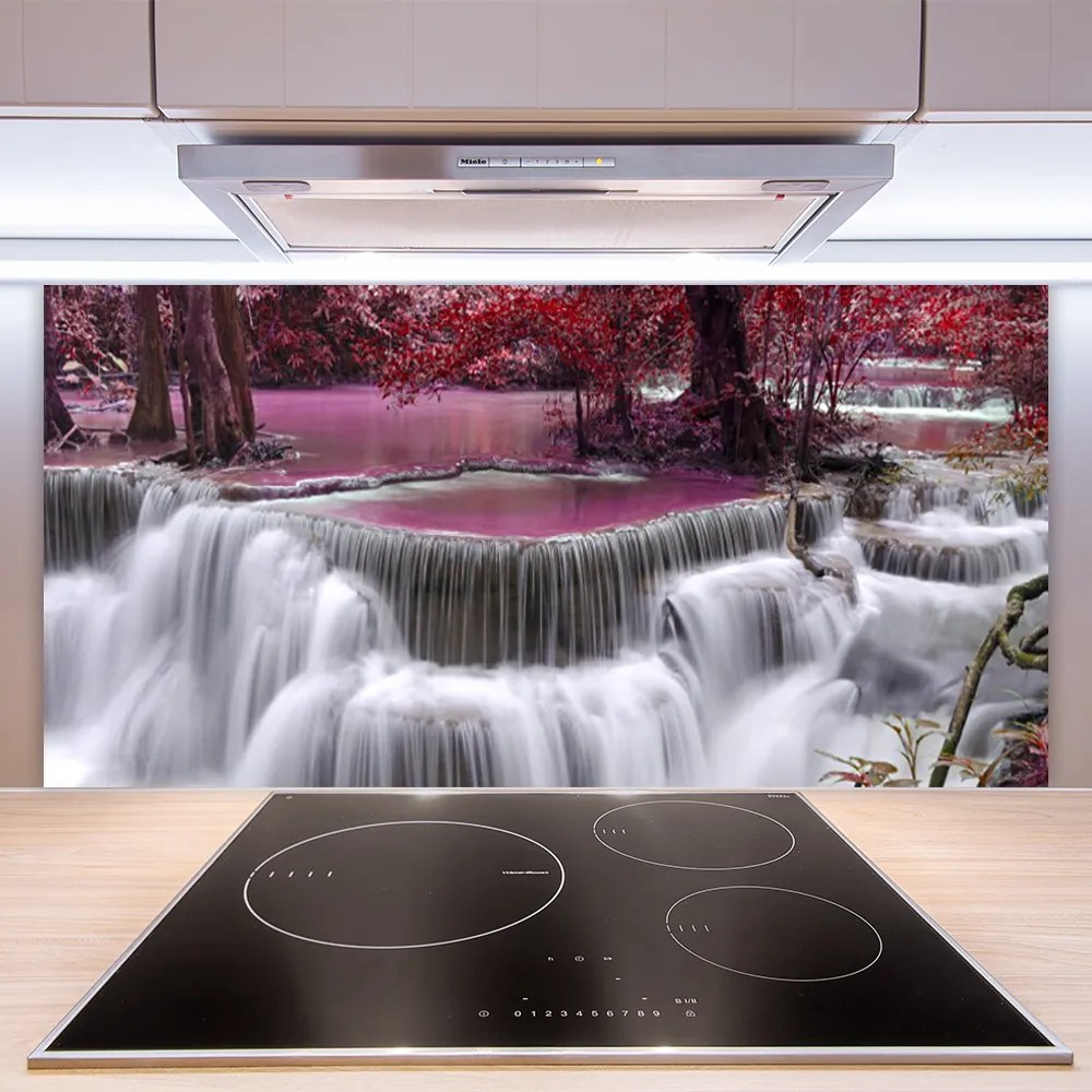 Szkło Ozdobne do Kuchni Wodospad W Ukrytym Lesie